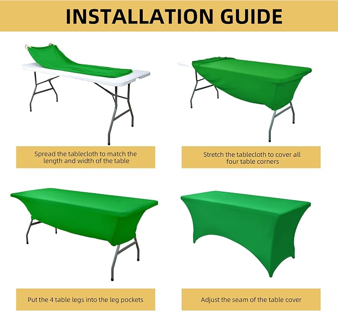 2-Pack 8ft Spandex Table Covers - Image 5