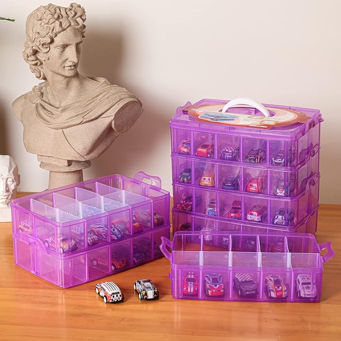 Sooyee 7 Layers Stackable Storage Container, 70 Adjustable Compartments - Image 3