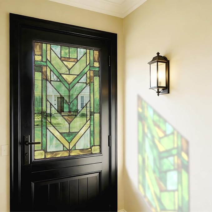 Faux Stained Glass Effect Transparent Window Film, Original Hand Drawn Static by Flortlias