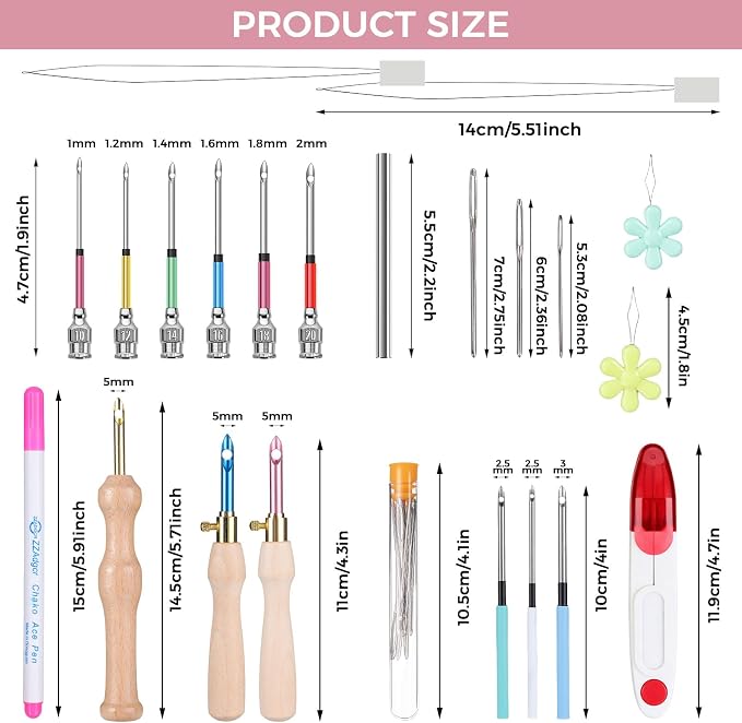 29 Pcs Punch Needle Embroidery Kit, Complete Set - Image 2