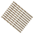 Drill Bit, #15 Cutting Diameter, 4341 HSS Gold Finish 135° Cutting Angle Number Jobber Bits - (Applications: for Drilling Soft Metal Plastic Wood), 10-Pieces