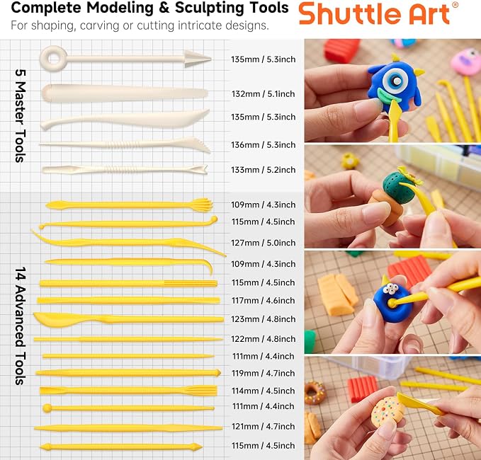 Shuttle Art Polymer Clay Kit, 60 Colors Oven Bake Clay - Image 3