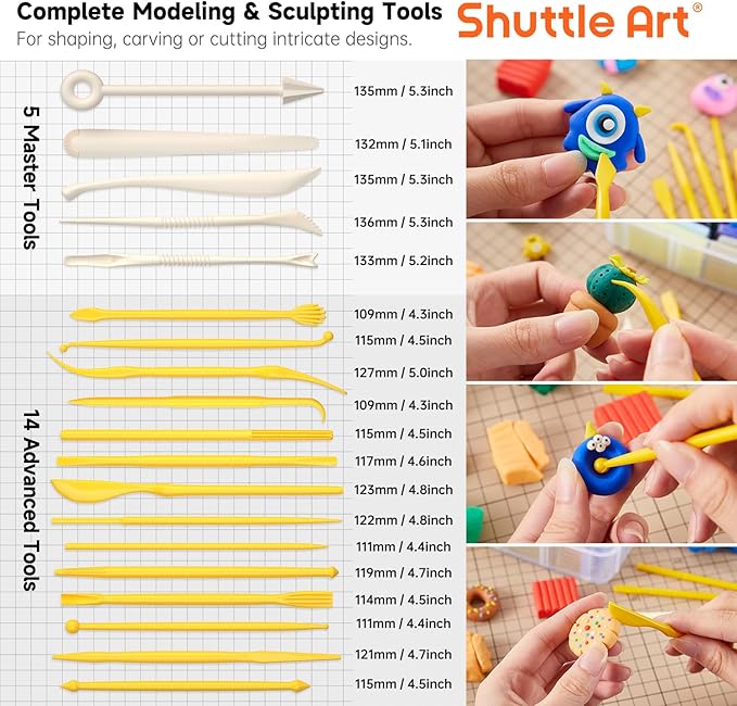 Shuttle Art Polymer Clay Kit, 57 Colors Oven Bake Clay - Image 3