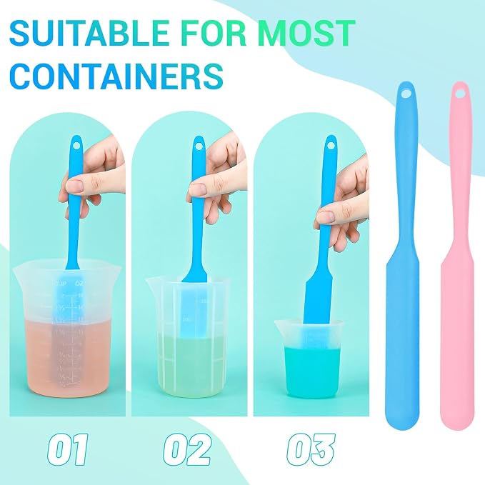Gartful 6PCS Colored Silicone Spatula Stick, Reusable Epoxy Stir Sticks Scraper - Image 5