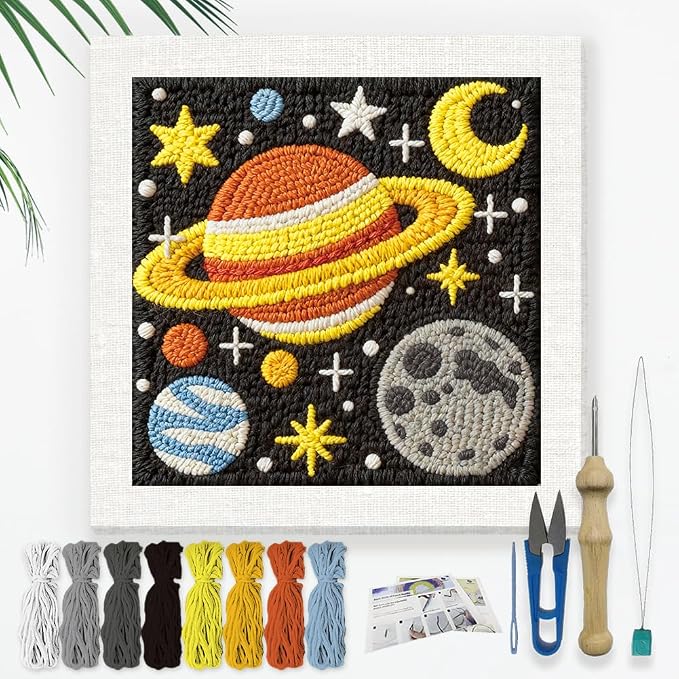 Doodlream Universe Planet DIY Punch Needle Embroidery Kit by Doodlream