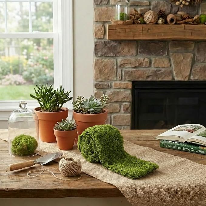 USMOLA Fake Moss Mat, Artificial Moss Table Runner - Image 7