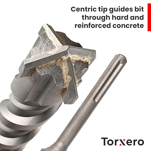 1 in X 36 in SDS MAX Bits, Rotary Hammer Drill Bits, Carbide Drill Bits, Masonry Drill Bits for Concrete, Stone and Brick, SDS MAX Hammer Double Flute, Masonry Drill Bit, Concrete Drill Bit