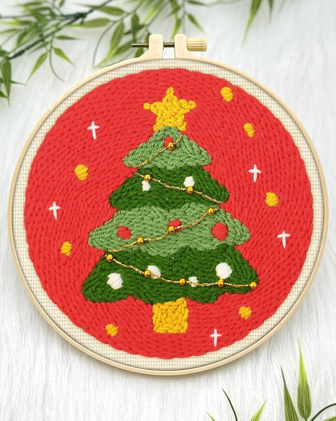ERKOON Christmas Punch Needle Kit Adults Beginners, Needling Punch Project - Image 4