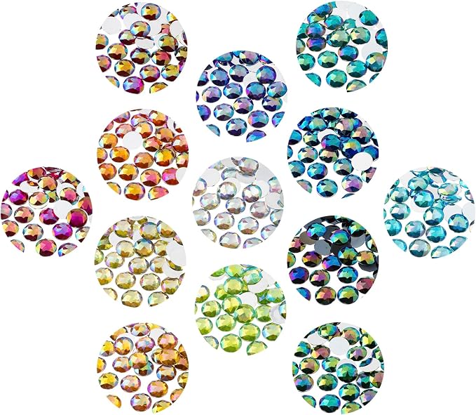 John Bead 200 Pieces 16mm, Peridot AB, Acrylic Round Flat Back Rhinestones - Image 5