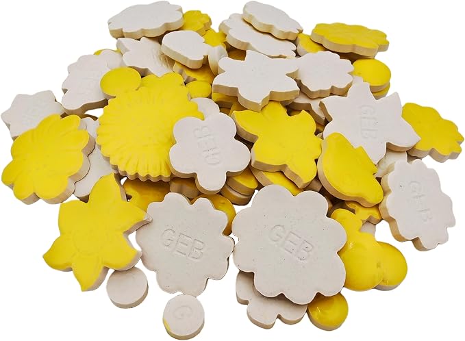 500g/1.1lb Ceramic Mosaic Tiles Mixed Shapes of Flowers, Mushrooms - Image 8