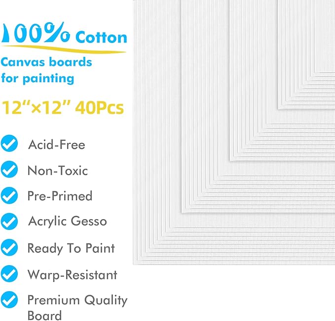 Gotideal Canvas Boards for Painting, Bulk Painting Canvas for Kids and Adults - Image 2