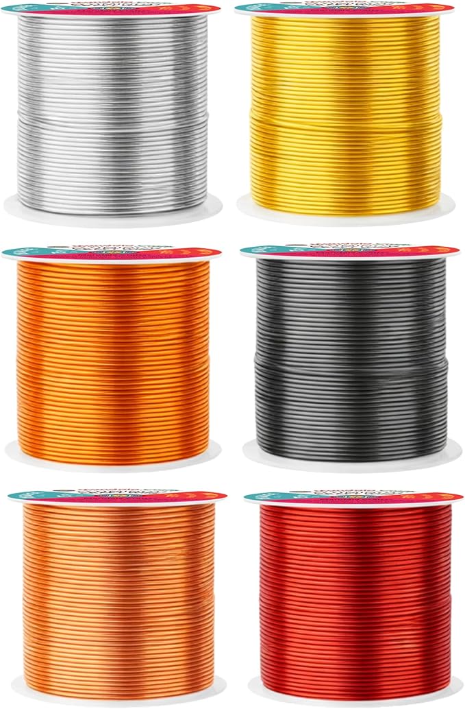 Mandala Crafts 18 GA Gray Copper Red Assorted Anodized Aluminum Craft Wire | - Image 2