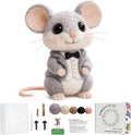 DIY Needle Felting Kit Cute Gentleman Mouse in Tuxedo – Needle Felting Starter by FaceNFace