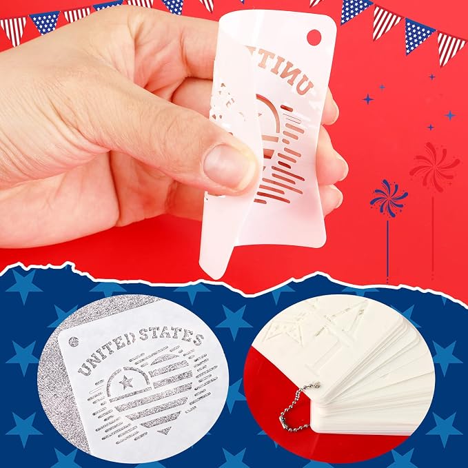 Augshy 56 Pack 4th of July Patriotic Stencils - Image 3