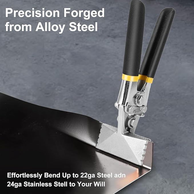 Hand Seamers Sheet Metal Tools,3 Inch Sheet Metal Bender Offset Handles Carbon Steel Straight Jaw Sheet Metal for Door, Bending, Seaming and Flattening Metal