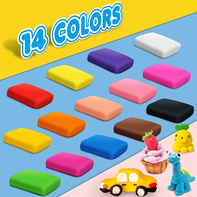 Air Dry Clay, 14 Colors Modeling Magic Clay - Image 2