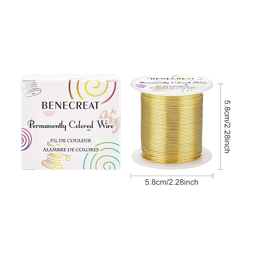 BENECREAT 18 Gauge 32 Yards Gold Jewelry Wire - Image 2