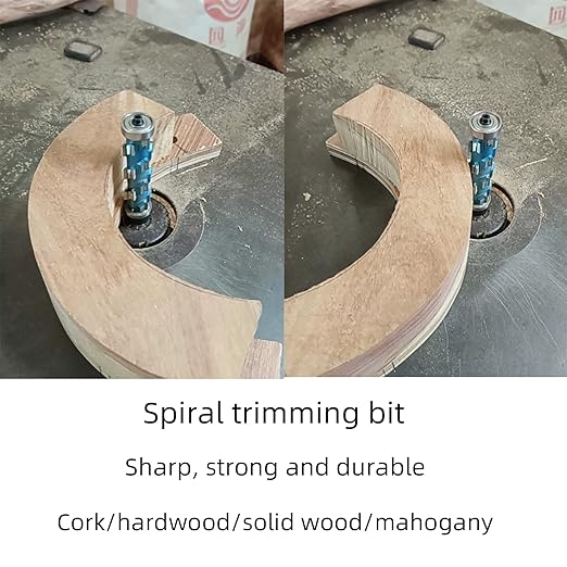 1/2 Shank 1-3/4" Spiral Top Bearing CNC Router Bit Flush Trimming Bit Engraving Router planing Head Wood Cutter Woodworking Tools Carving Cutting Tool