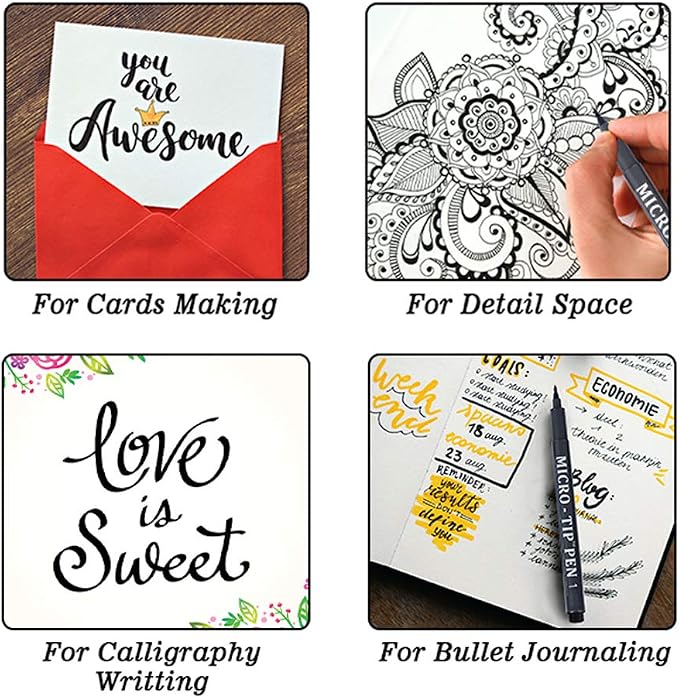 Tebik 16 Pack Calligraphy Pens, Hand Lettering Pens, Brush Markers Black Ink - Image 5