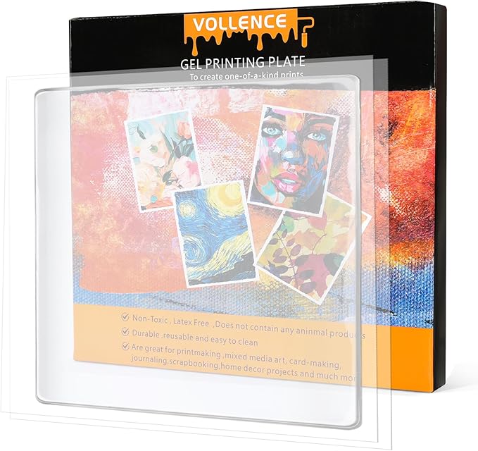 Vollence 12" X 14" Reusable Gel Monoprinting Plate – Reusable Art Plate by Vollence