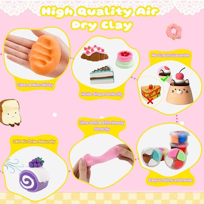 Nicella Air Dry Clay Kit, 12 Cakes Modeling Clay - Image 4