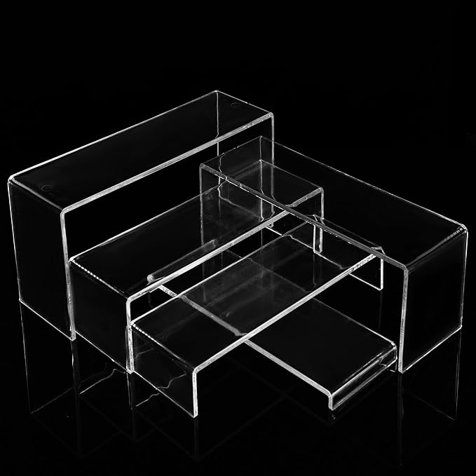 ANDGOO 10 Pack Acrylic Display Risers, 2 Set Perfume Stand Organizer, Display - Image 4