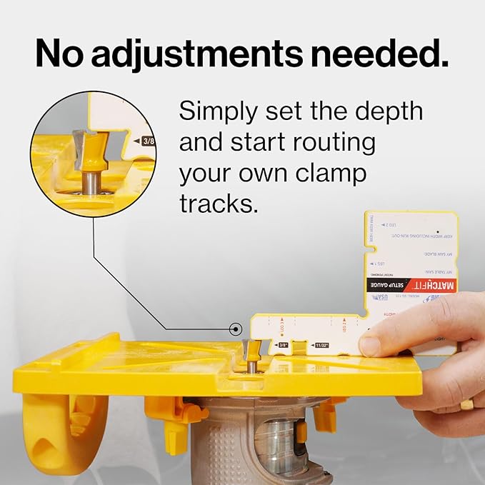 MICROJIG Matchfit Grid Router Guide – Precision Dovetail Clamp Track Jig for Woodworking, Easy Self-Indexing 4" Spacing, Build Custom Workbenches, Jigs & Sleds, MFRG-400-000