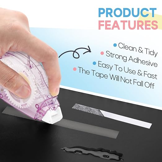6 Pack Double Sided Tape Roller, Double Sided Adhesive Scrapbook Tape - Image 5