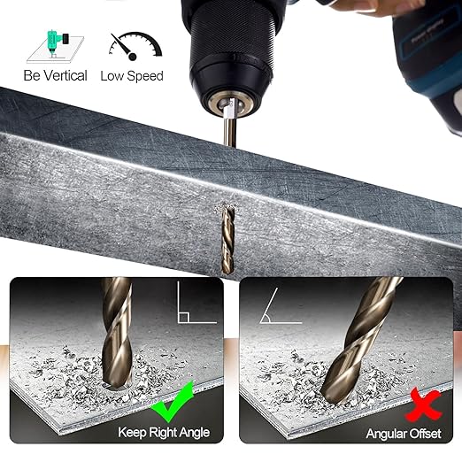Hex Shank Cobalt Drill Bit Set 16Pcs 1/16"-1/4", M35 HSS Impact Driver Drill Bits for Metal and Hardened Steel, with Indexed Storage Case