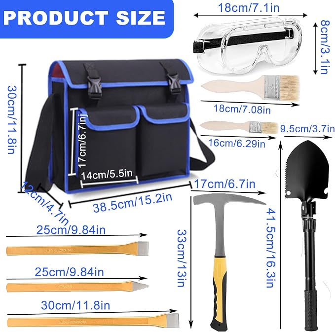 15 PCS Geology Rock Pick Hammer Kit - Image 2