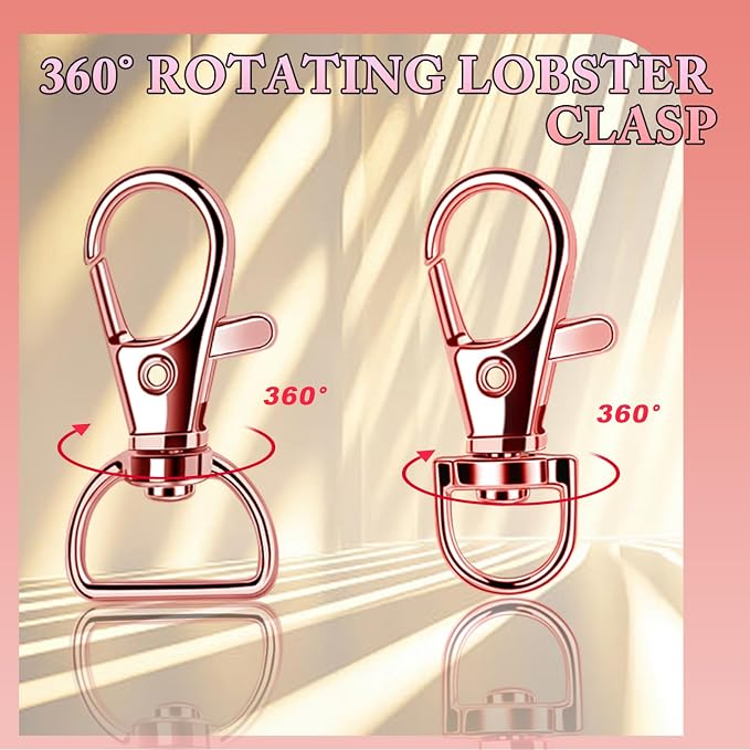 Teenitor 524PCS Key Chain Making Kit, Keychain Making Supplies Rose Gold - Image 5