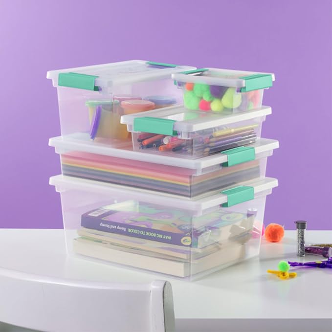 Sterilite 12-Pack Clip Box, Stackable Clear Plastic Bins - Image 7