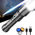 SKYFIRE Rechargeable Flashlights High Lumens with Ignition Lens,3000lm Super Bright Flashlight Zoomable 4 Modes Waterproof Powerful Tactical Torch Flash Light for Camping Essentials,Outdoor,Home&Gifts