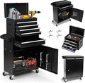 5 Drawers Rolling Tool Chest - Tool Box Organizer with Wheels and Drawers, Detachable Storage Cabinet with Lock for Garage Workshop, Black
