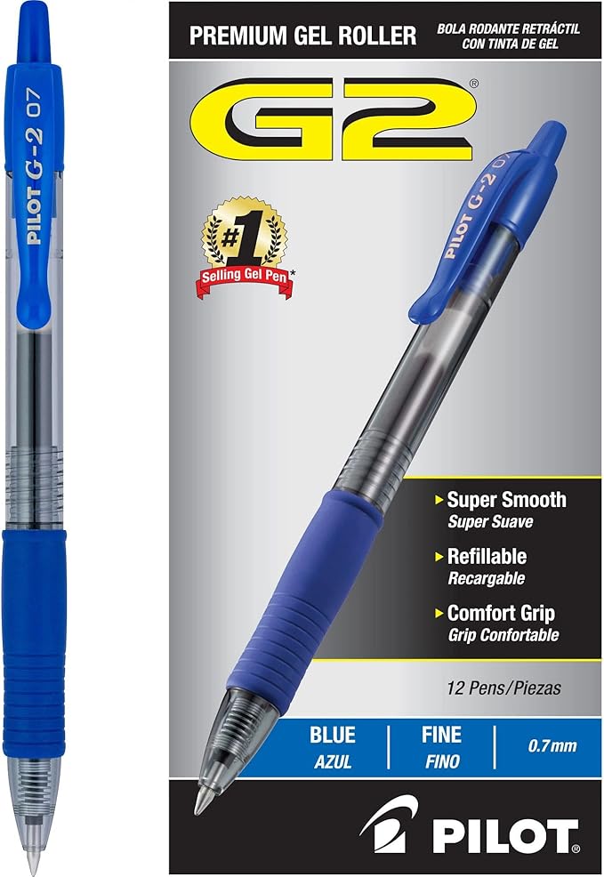 Pilot G2 Premium Gel Roller Pens, 0.7 mm, Fine Point, Journaling and Office by PilotCorporationofAmerica