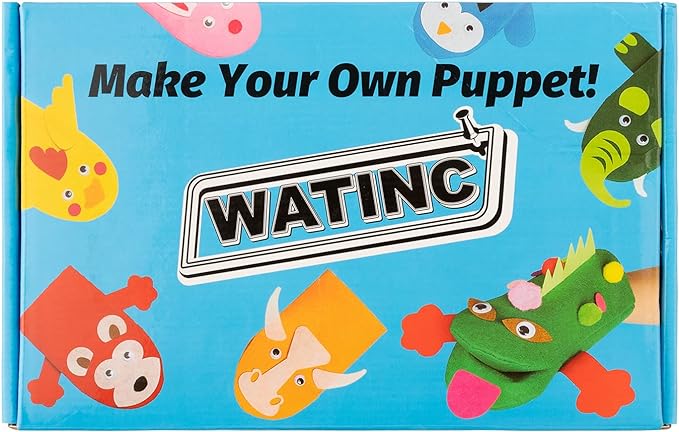 WATINC 6Pcs Hand Puppet Making Kit, Art Craft Felt Sock Puppet Toys, Creative - Image 6