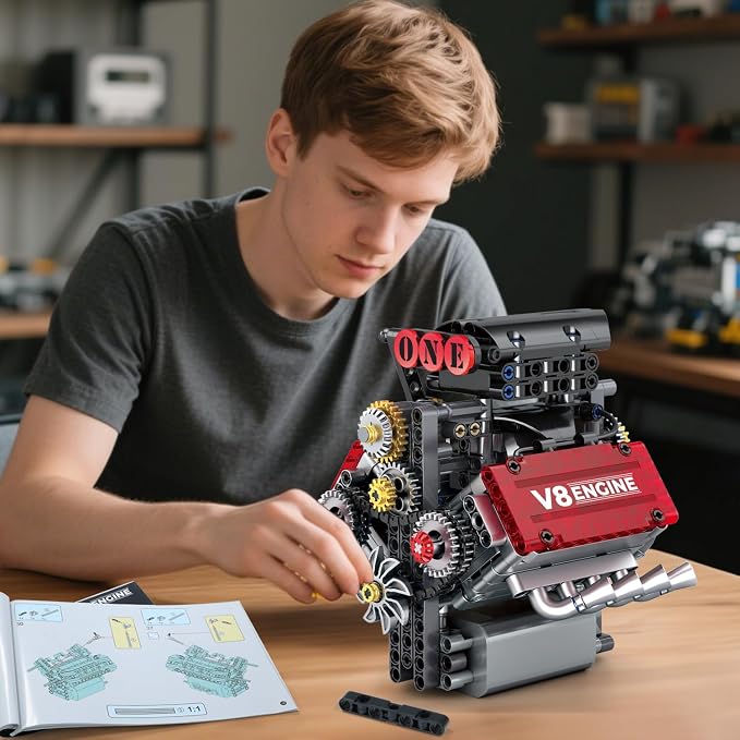 WINGIFT V8 Engine Building Set, V8 Engine Model kit that Run, Build Your Own - Image 7
