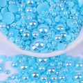 2000PCS AB Color Imitation Half Round Pearls Bead Loose Beads Gems, Mixed Sizes by UYTRDVG