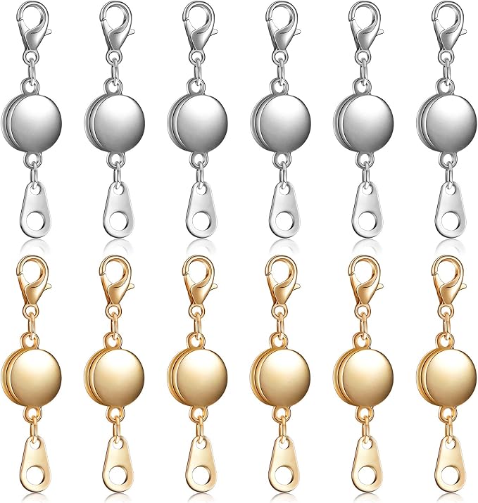 Hicarer 12 Pieces Locking Magnetic Jewelry Clasp Round Necklace Clasp Closures by Hicarer