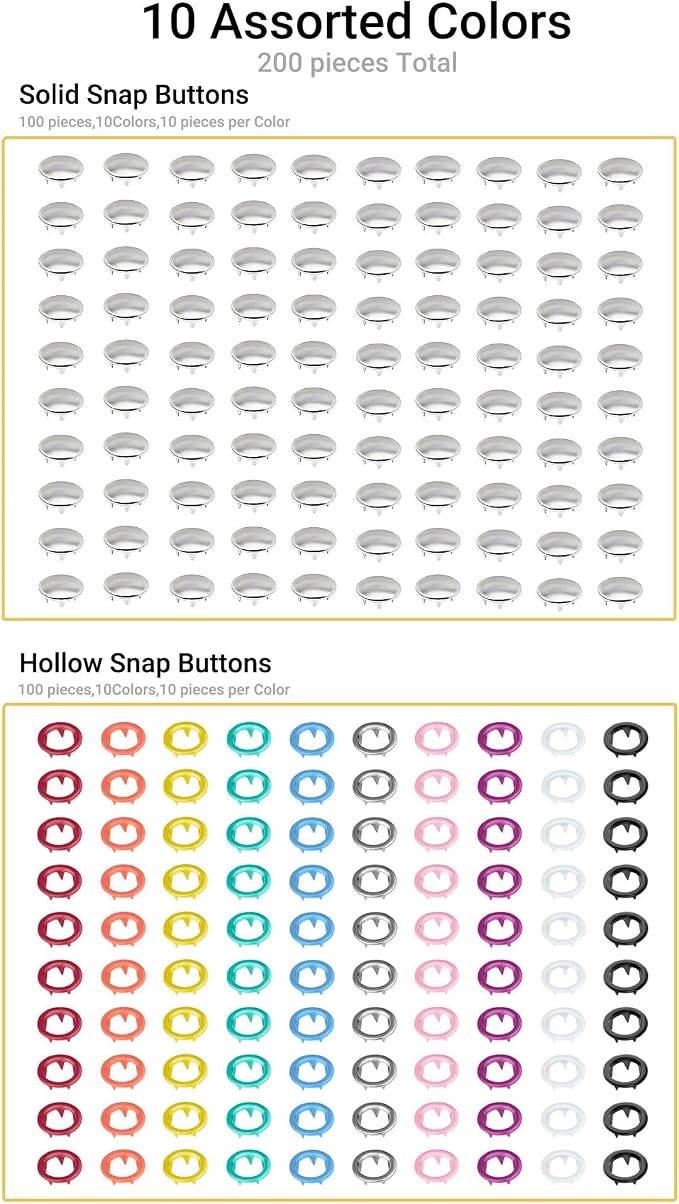 200 Sets Metal Snap Buttons - Image 3