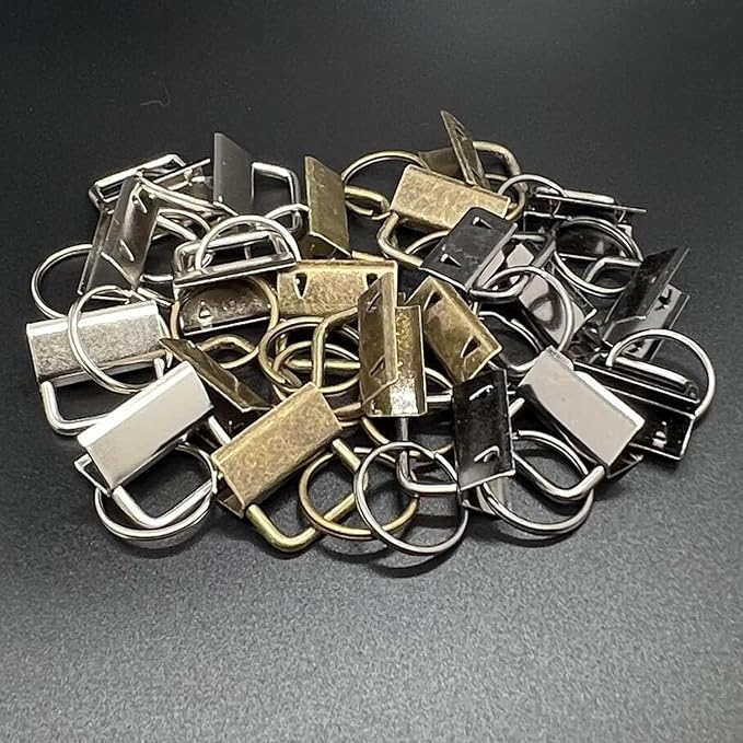 120Pcs 1 Inch Key Fob Hardware Set, 4 Colors Gold Silver Black Bronze | Metal - Image 2