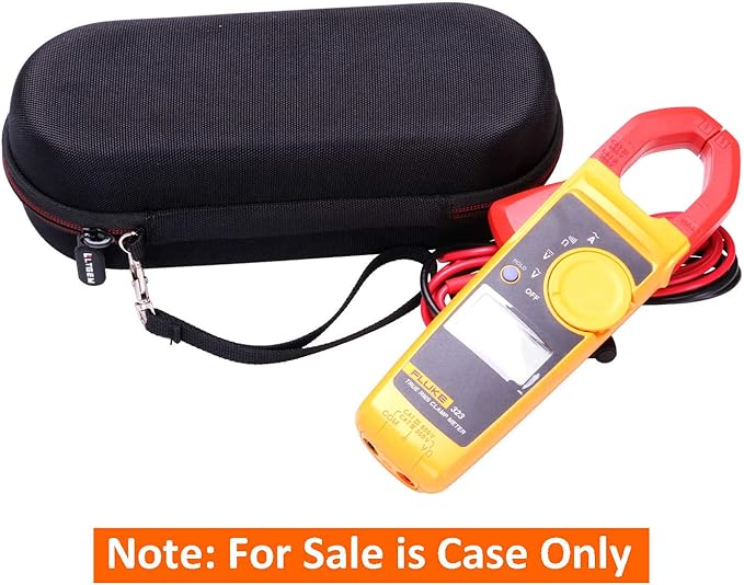 LTGEM Hard Case Compatible with Fluke 323/302+ / 301D / 324/325 Clamp Meter Clamp Multimeter AC-DC TRMS, Mesh Pocket for Accessories(Case Only)