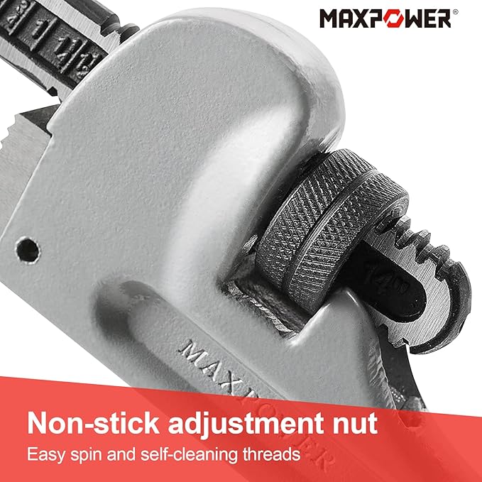 MAXPOWER 18-inch Pipe Wrench, Heavy Duty Aluminum Plumbing Wrench