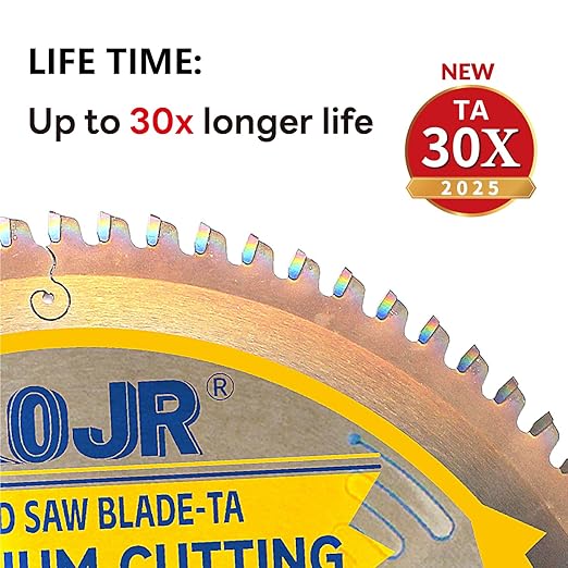 Aluminum Cutting Circular Saw Blade, Thin Aluminum,The Cutting Head uses a Special Anti-Heat Sticking Coating with high Finish and Long Life,NFM 10 inch 80-Tooth 5/8" -TA