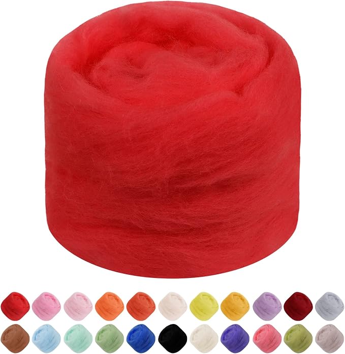 JeogYong Needle Felting Wool, 1.76oz Wool Roving Chunky Wool Yarn, Wet Felting by JeogYong