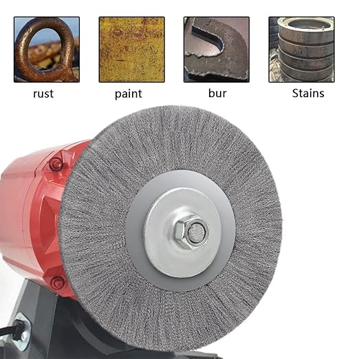 5 Inch Stainless Steel Wire Crimped Wheel Brush with 5/8" Bore for Angle Grinder Derusting Cleaning and Surface Polishing 1Pc