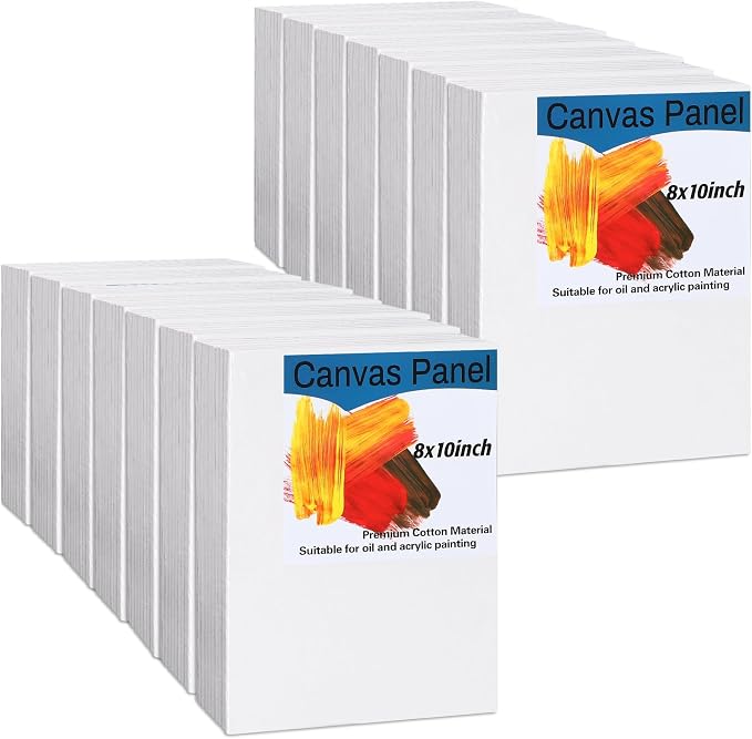 100 Pack Bulk Painting Canvas Panels, Classroom Value Pack Art Canvas, Small by Fuutreo