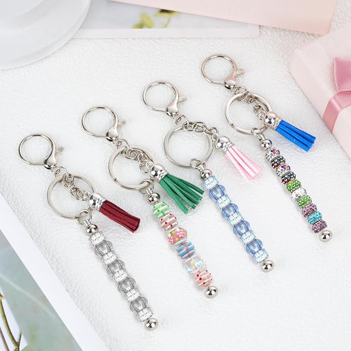 Draupnir 72 Pcs Beadable Keychains Bars, Included 36Pcs Silver Beadable - Image 6