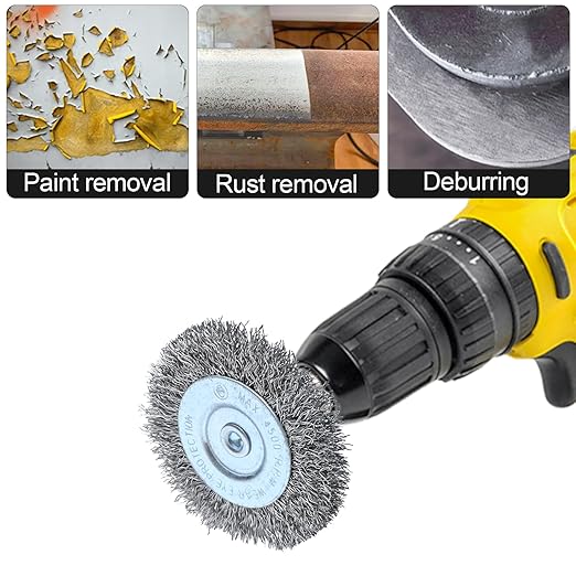 10pcs 3 Inch Stainless Steel Wire Wheel Brushes Kit for Drill with 1/4-Inch Hex Shank,Wire Wheels for Power-Operated Grinders (10)