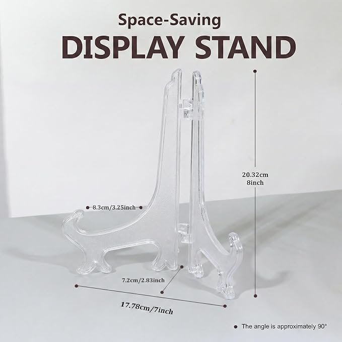 Artliving 8 Inch Clear Plastic Easels or Stand/Plate Holders to Display - Image 2